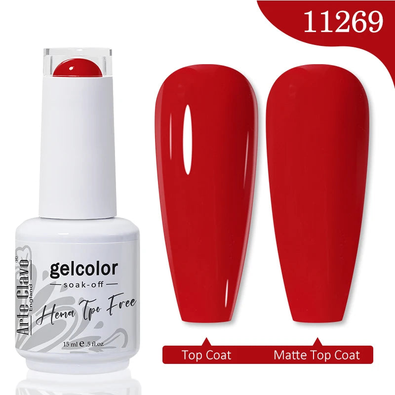 Arte Clavo HEMA TPO FREE Gel Nail Polish Jelly 15ml LED Nail Gel Hybrid Varnish Matt Top Base Coat Nail Art Gellak Primer
