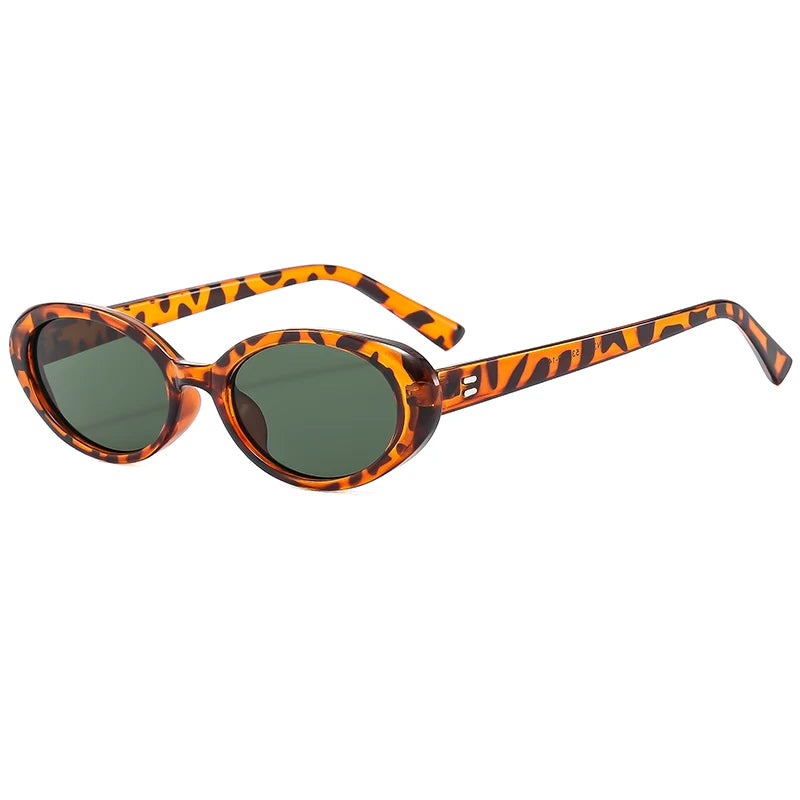 New Women's Retro Oval Sunglasses Black Small Frame Fashion Brand Trendy Hot Points Sun Glasses Female Lady Goggle UV400