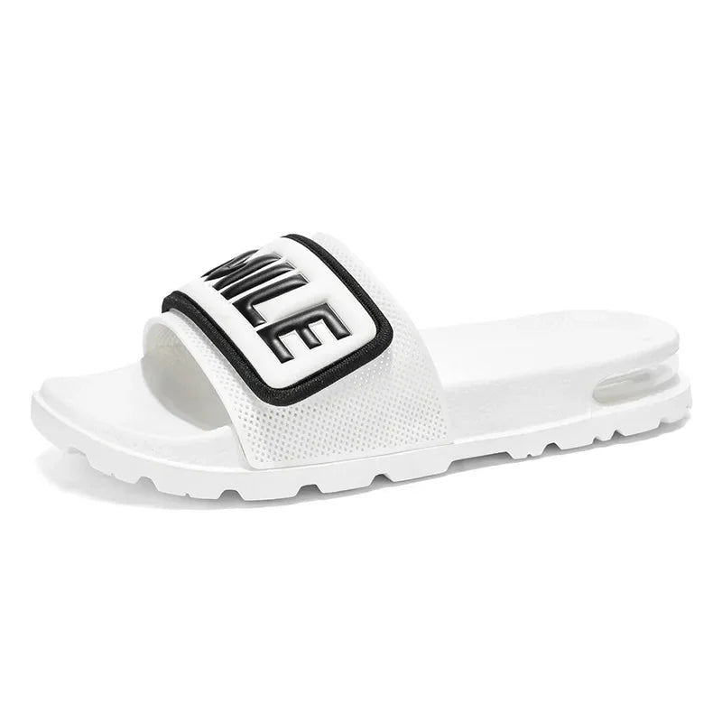 Men's Casual Slip-On Shoes Thick Bottom Air-Cushioned Slippers Magic Tape Simple High-End Summer Sandals EVA Material