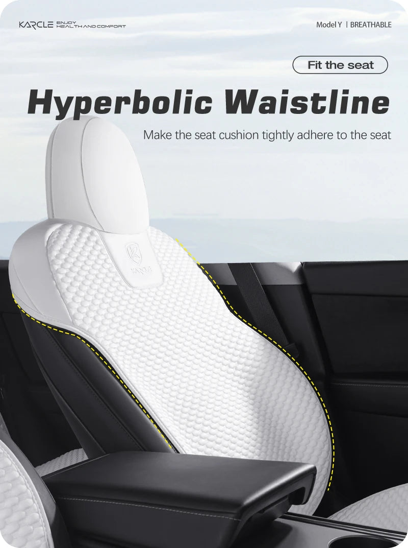 For Tesla Model 3 /Y Car Seat Cover For 2020-2025 Tesla Model 3/Y 5-Seat Ice Silk Seat Cushion Summer Breathable Car Accessories