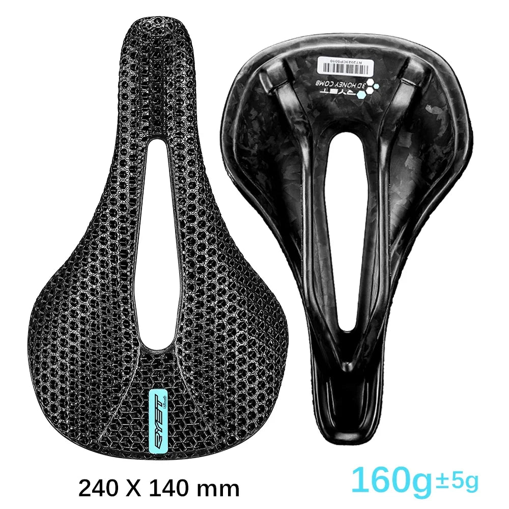 RYET 3D Printed Bike Carbon Saddle 140mm 143mm Super Light Road MTB Racing 3D/EVA Saddles Bicycle Cushion Cycling Seating Part
