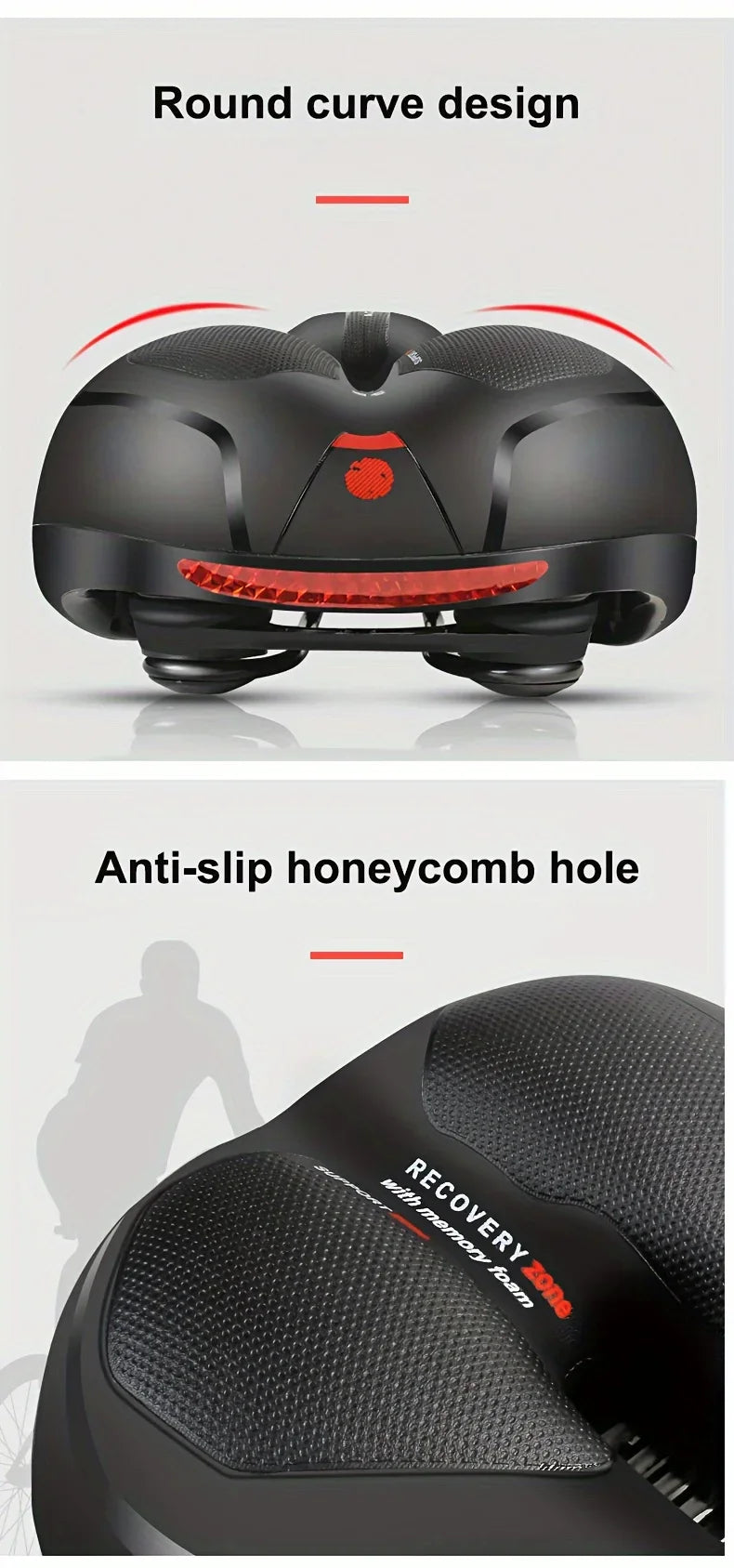 【HOT SALE】Hollow Breathable Bicycle Saddle Men Women MTB Road Bike Saddle Shock Absorbing Comfortable Big Butt Bike Seat Safety