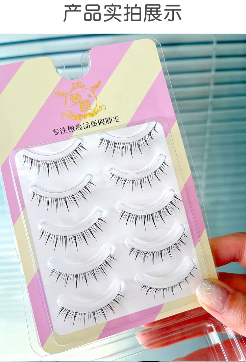 Dream Deer False Eyelashes A Type Eyelashes Upgraded Lash V-shaped 0.14mm Transparent Stem Soft Natural Eye Lashes Mink