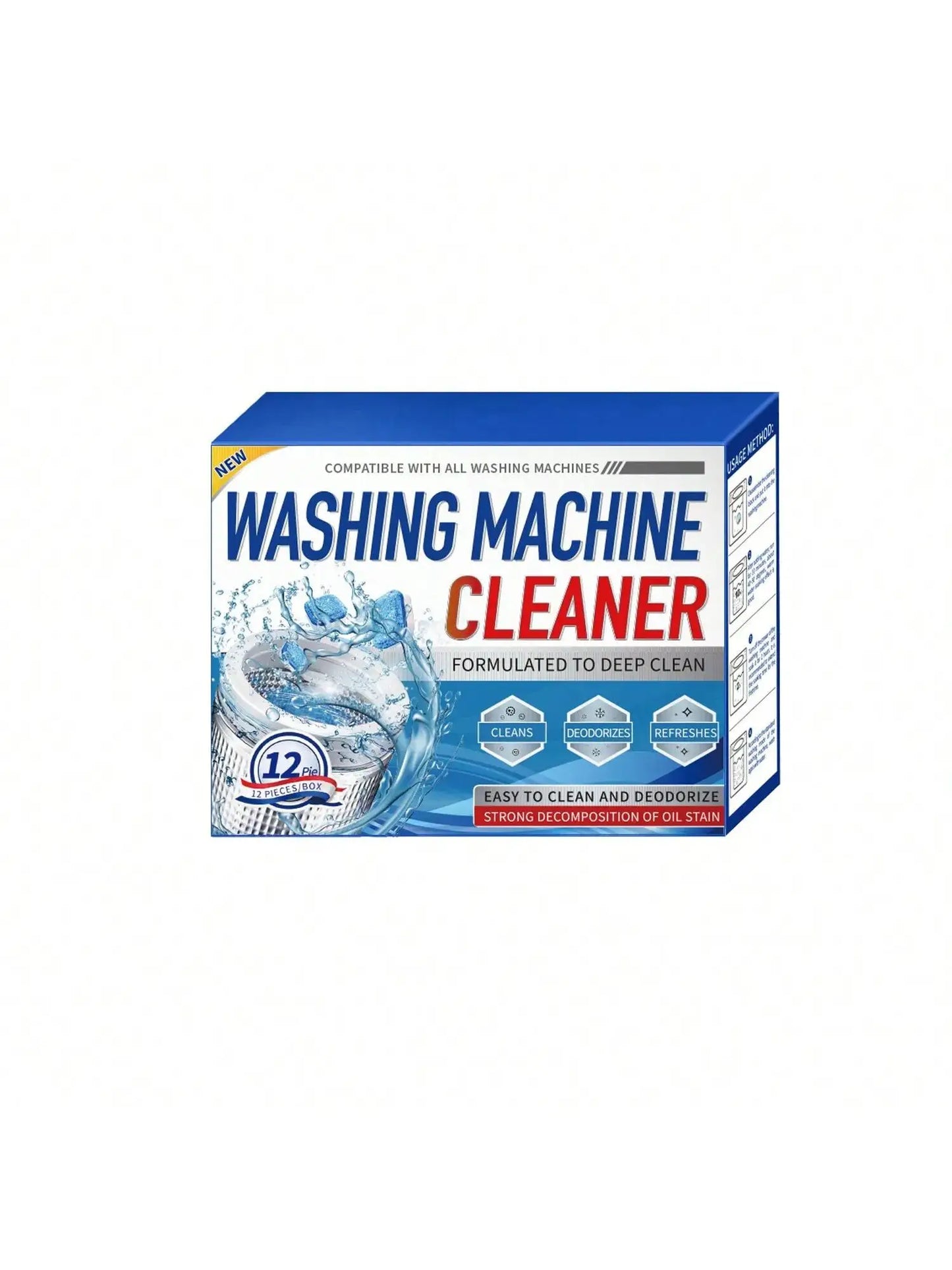 Washing Machine Cleaner Descaler Of 12/24pcs Pack-Deep Cleaning Tablets Odor Removing Tablets For Washer Laundry Supplies