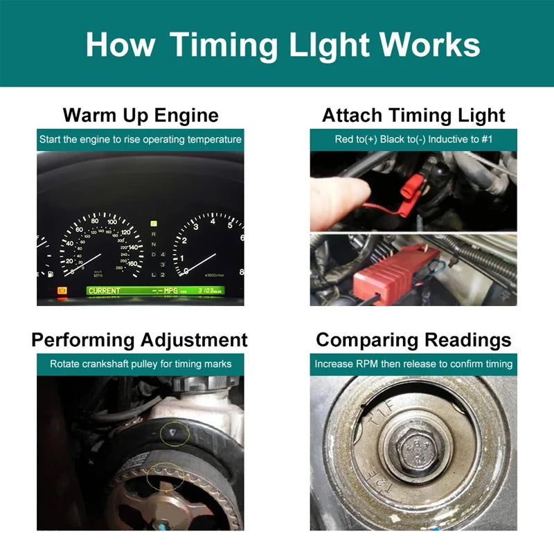 12V Inductive Ignition Timing Light Car Motorcycle Petrol Engine Ignition Timing Strobe Lamp Automotive Marine Repair Tool