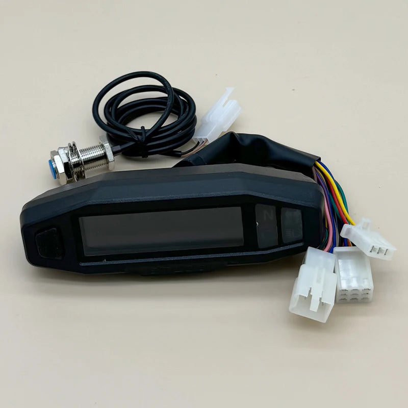 Universal Motorcycle Speedometer LCD Display Oil Gauge Tachometer Digital Meters Instrument Cluster Turn Signal Light Indicator