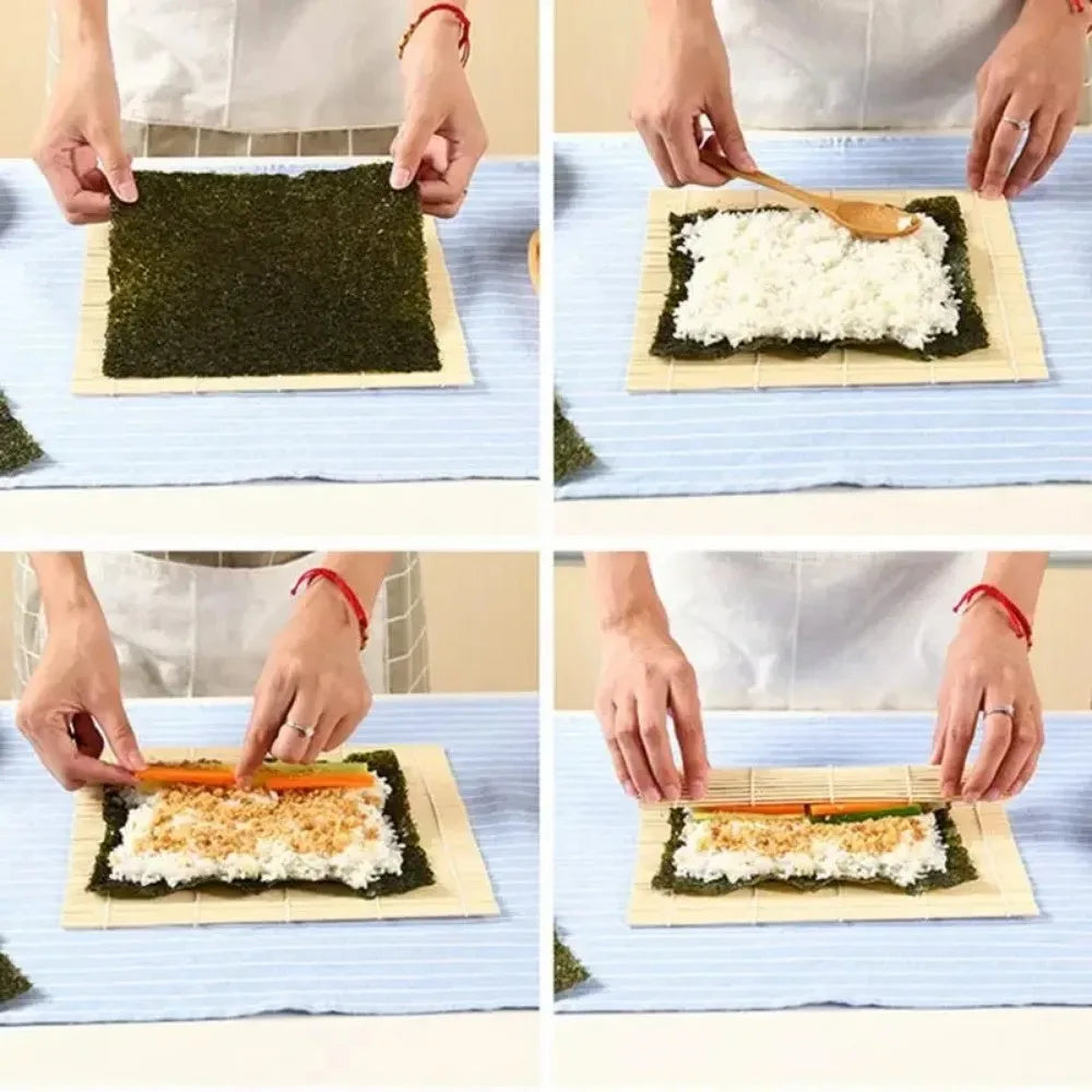 Bamboo Sushi Maker Rolling Mat Sushi Tools Rice Rollers Kitchen Gadget Hand Maker Food Rice Roll Mold Cooking Accessories