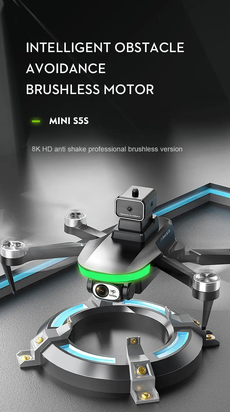 New S5S Mini Drone 4k Profesional 8K HD Camera Obstacle Avoidance Aerial Photography Brushless Foldable Quadcopter 1.2km