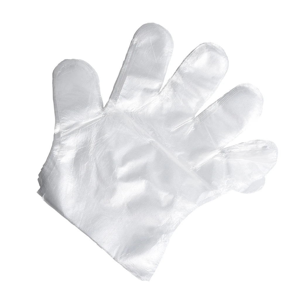 100PCS Disposable Gloves Transparent Waterproof Clean Hygienic Plastic Gloves Food Thickening Film Disposable Kitchenware