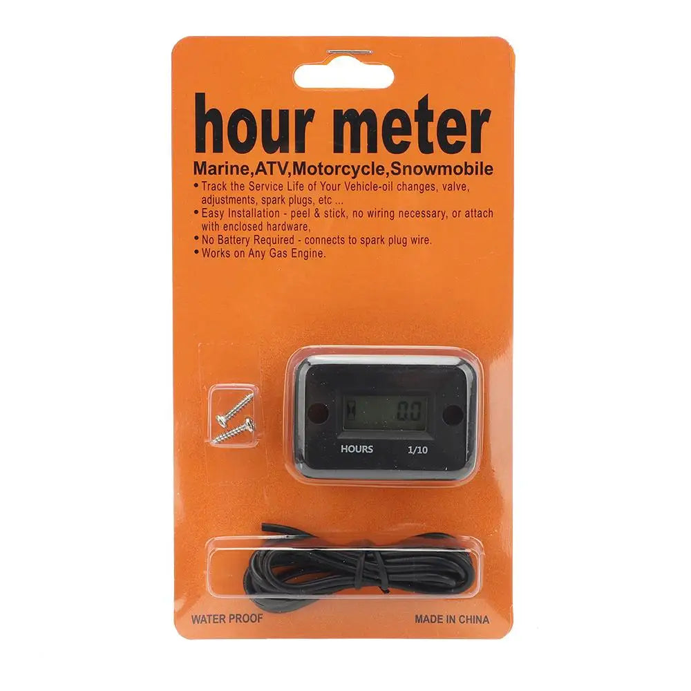 Portable Digital Inductive Tach Hour Meter Gauge for Car Boat ATV Motorcycle Instruments Snowmobile Gasoline Ski Dirt Gas Engine