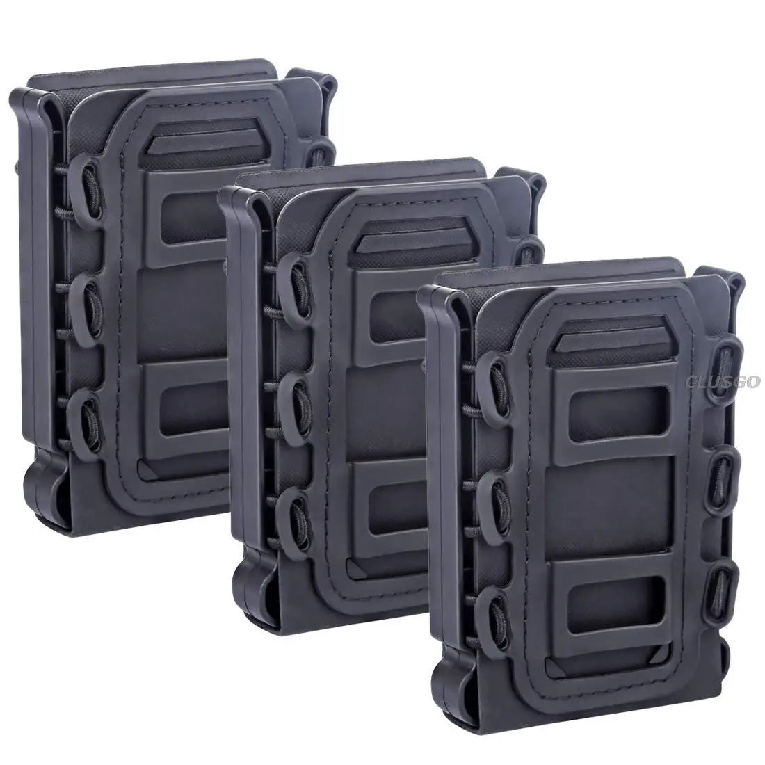3Pcs Tactical Fast Mag TPR Flexible Molle Magazine Pouch Carrier for Ar15 M4 5.56/7.62 Mag Pouch Rifle Pistol Magazine Holder