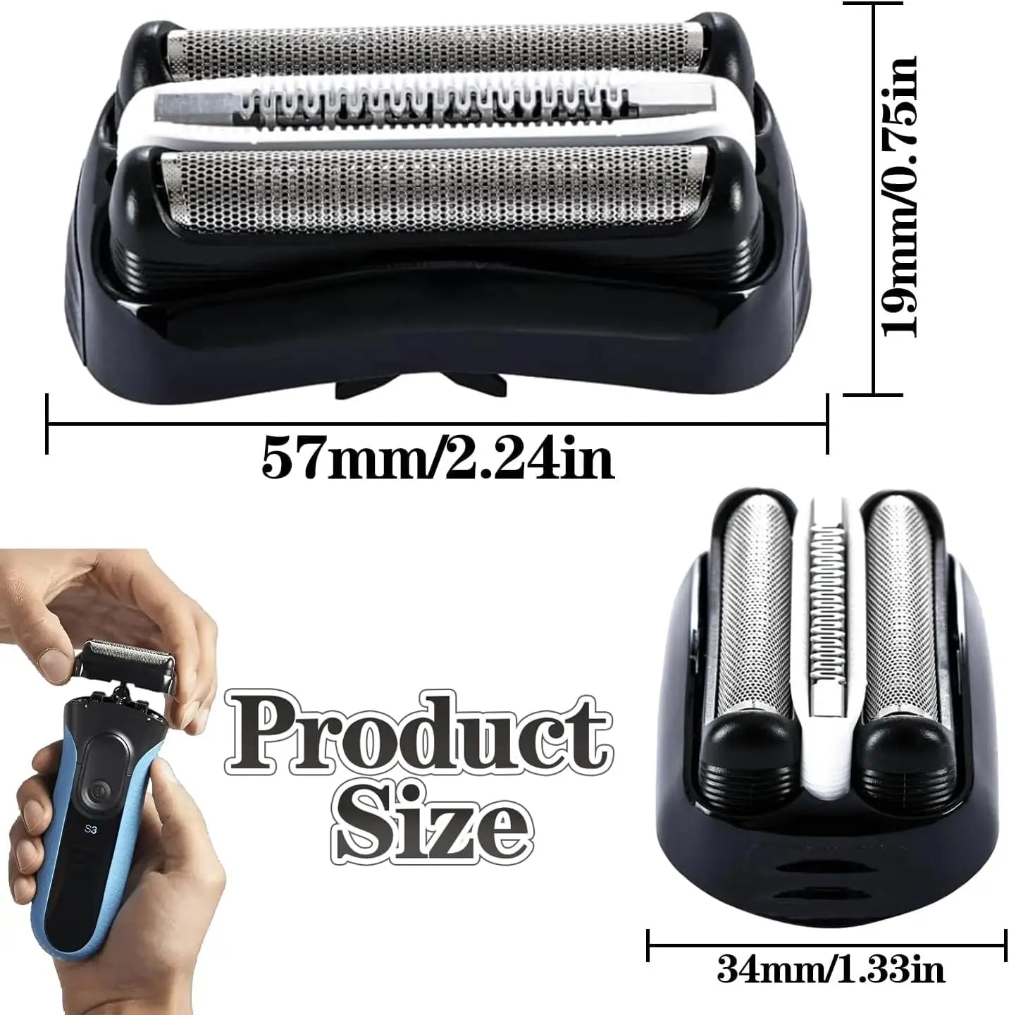 YUKU Replacement Blade Heads for Braun Series 3 Electric Shaver 300S 310S 320S 330S 340S 360S 3000S 3010S 3020S Beard Trimmer