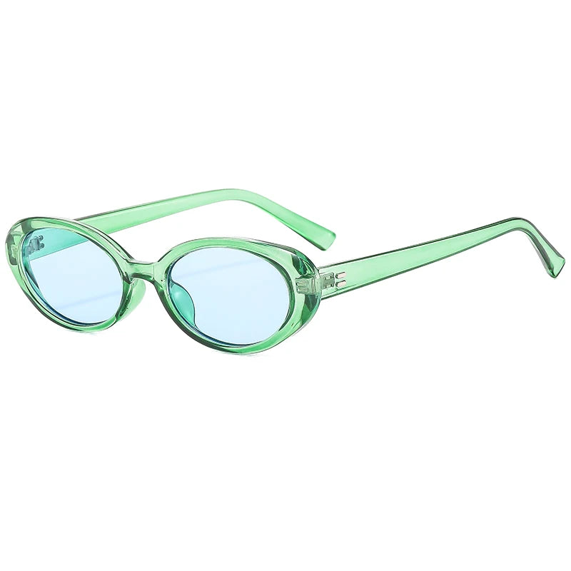 New Women's Retro Oval Sunglasses Black Small Frame Fashion Brand Trendy Hot Points Sun Glasses Female Lady Goggle UV400