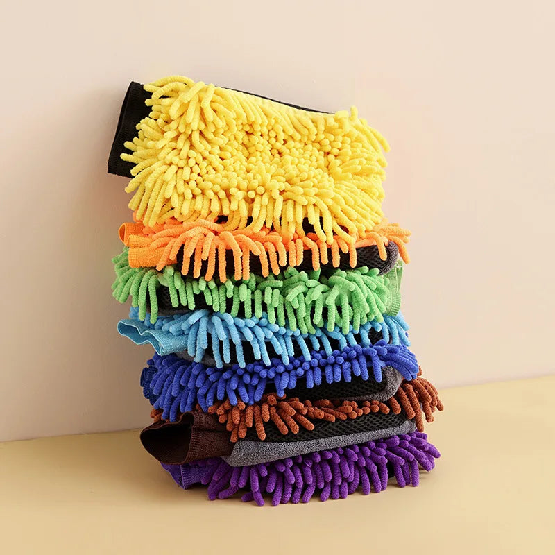 Motorclyle Car Washing Gloves Do Not Damage The Paint Surface Waterproof Chenille Coral Fleece Car Cleaning Cloth
