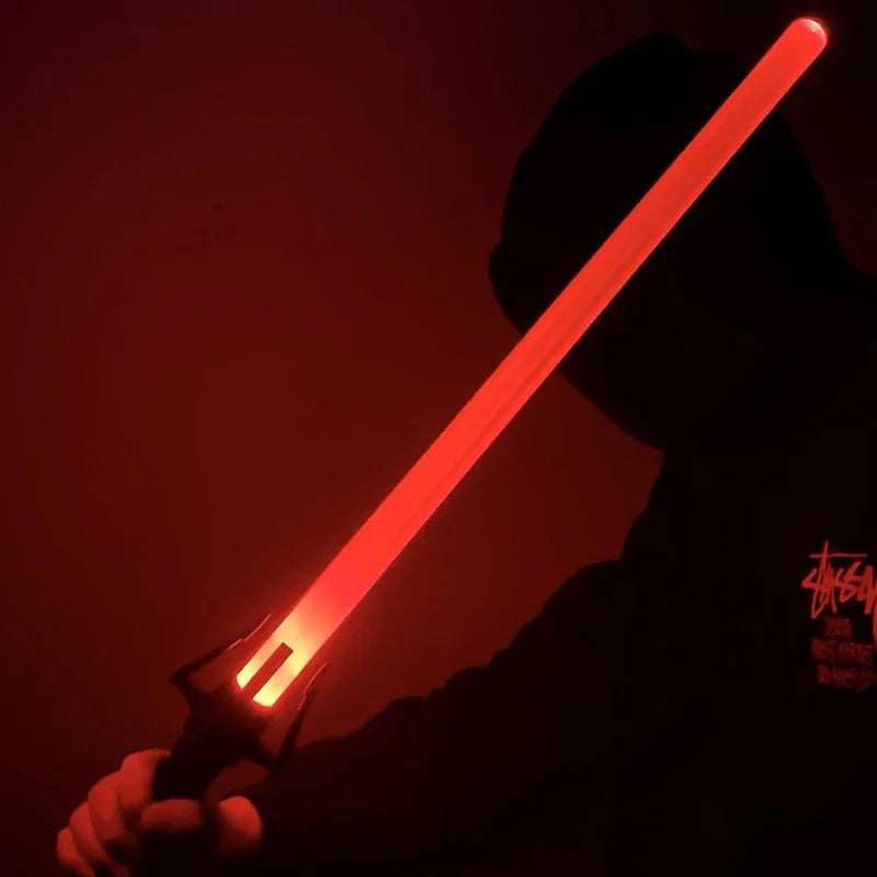 2PCS 2-in-1 Laser Sword Red and Blue Double Saber Transformation Children's Gift Cosplay Weapon Boy Toy