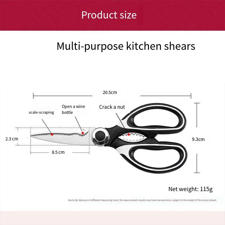Multifunctional kitchen scissors Household kill fish cut vegetables roast broiler bone scissors Stainless steel scissors