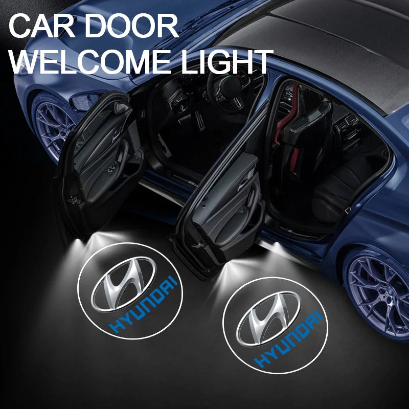1/2Pcs Car HD Projector Lamp Car Door Wireless Welcome Light LED Decoration For Hyundai Elantra Creta IX35 SANTAFE SONATA ACCENT