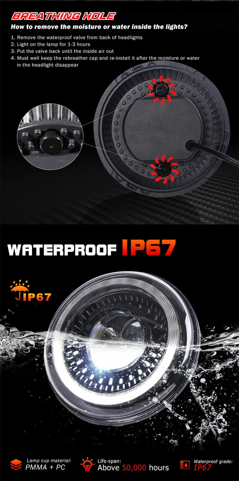 7" Car Led Headlight For Lada Niva 4x4 7inch H4 Led Headlights Angel Eyes For Jeep Wrangler OffRoad 4x4 Suzuki Samurai Toyota