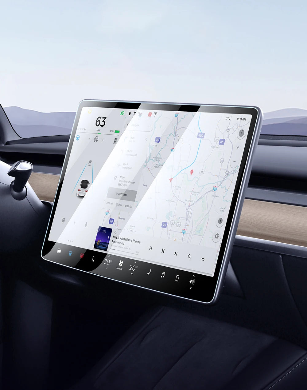 YZ Tempered Glass Screen Protector For Tesla Model 3 Y X 2023 2022 2021 Center Control Accessorie Tesla HD Film Protection