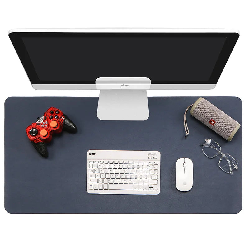 1pc Large Size Office Desk Protector Mat 23.62x11.81in PU Leather Waterproof MousePad Desktop Keyboard Desk Pad Gaming Mousepad