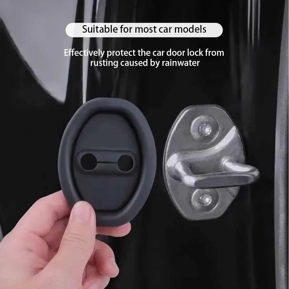 Car Door Shock Absorber Flexible Door Lock Protector Silicone Cover Car Doors Lock Buckle Mute Protective Cushion Accessories