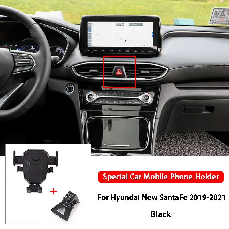 Car Mobile Phone Holder Air Vent Outlet Support GPS Stand Navigation Bracket For Hyundai New SantaFe IX25 IX35 Car Accessories