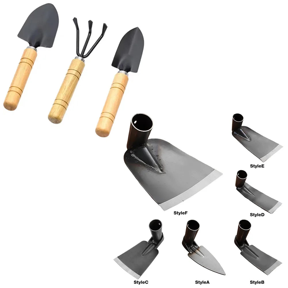 Durable Garden Hoe Household Outdoor Farming Tools Forging Weeding Hoe for Digging Soil Planting Vegetables Flowers Tools Set