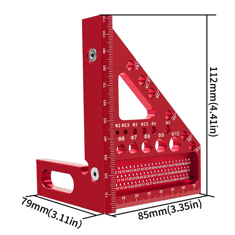 Woodworking Square Protractor Aluminum Alloy Miter Triangle Ruler High Precision Layout Measuring Tool for Engineer Carpenter