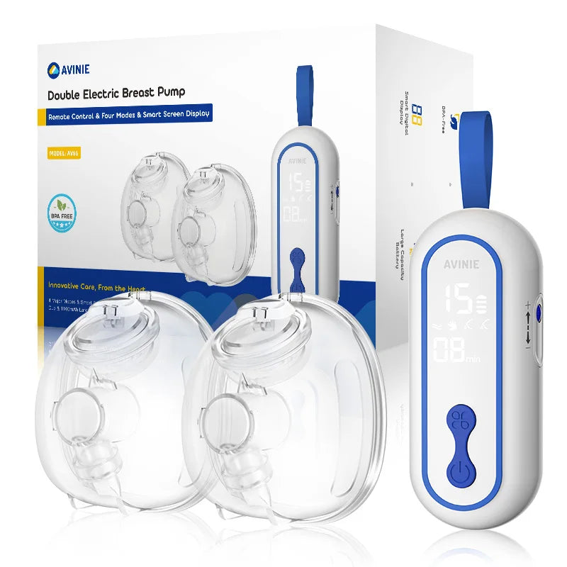 Wearable Hands Free Breast Pump Portable Low Noise Breastfeeding Pump with 4 Modes 15 Levels Double Electric Breast Milk Pump