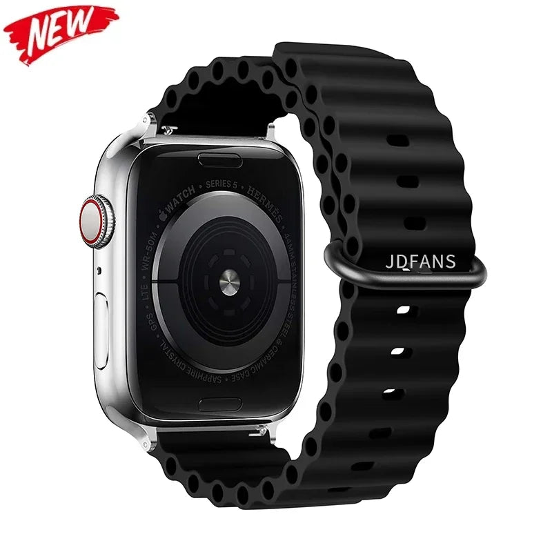 Ocean Band for Apple watch Ultra Series 10 9 7 8 5 6 SE 49mm 45mm 46mm 42mm 44mm 40mm 41mm Silicone bracelet correa iWatch Strap