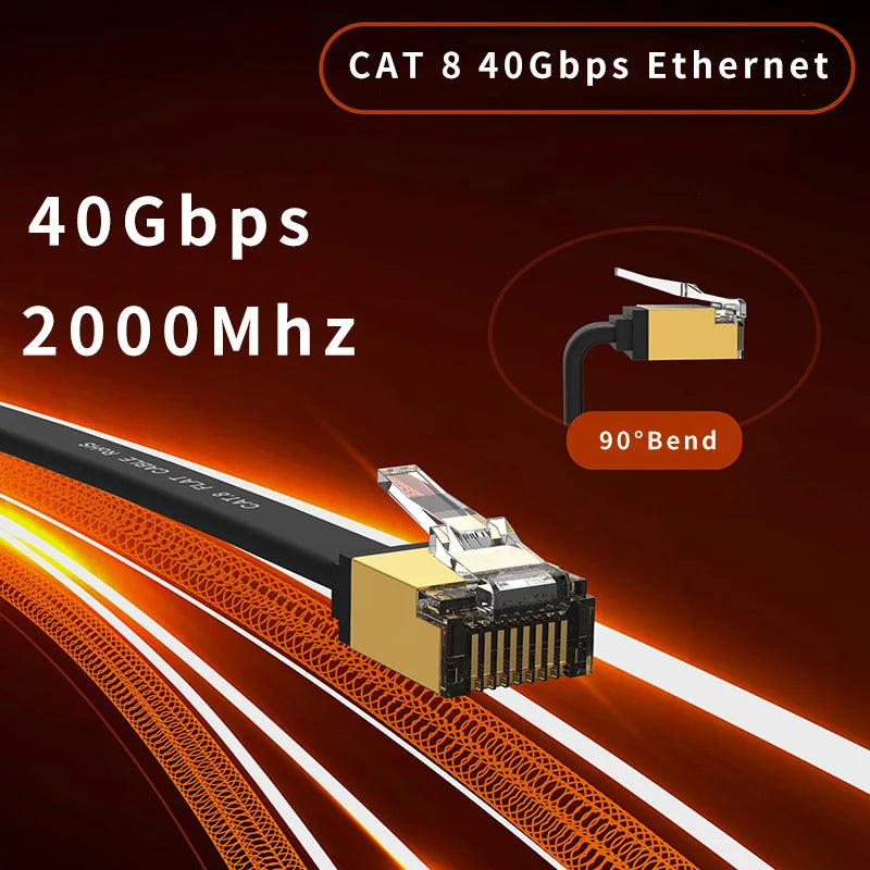 CYANMI CAT 8 Cat 7 Ethernet Cable 40Gbps High Speed RJ45 CAT8 Cat7 Cable for Router Modem Internet Network Lan for Laptops PS4