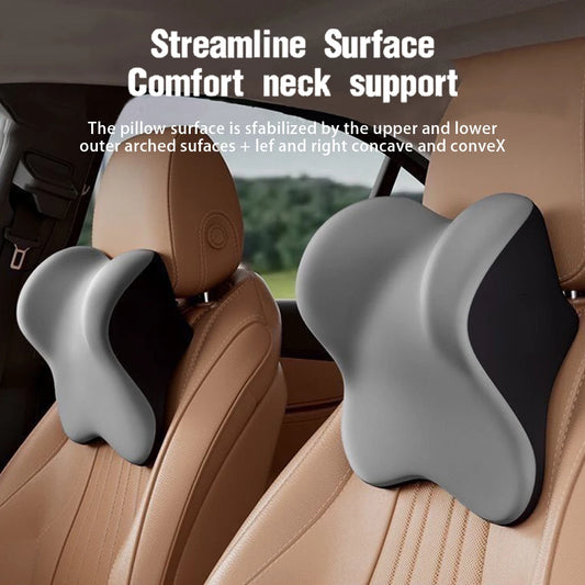 Car Memory Foam Headrest Car Neck Pillow Lumbar Waist Cushion Universal Waist Support Car Seat Pillow Accessories Interiors