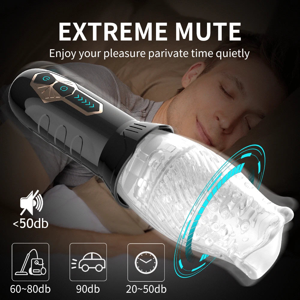 Automatic Rotating Vibrating Male Masturbator Penis Massage Vibrator Real Oral Sex Glans Delay Trainer Masturbation Toys for Men
