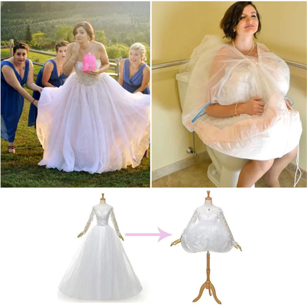 98 cm Gather Skirt Slip New Bridal Wedding Dress Petticoat for Toilet Underskirt Save You From Water