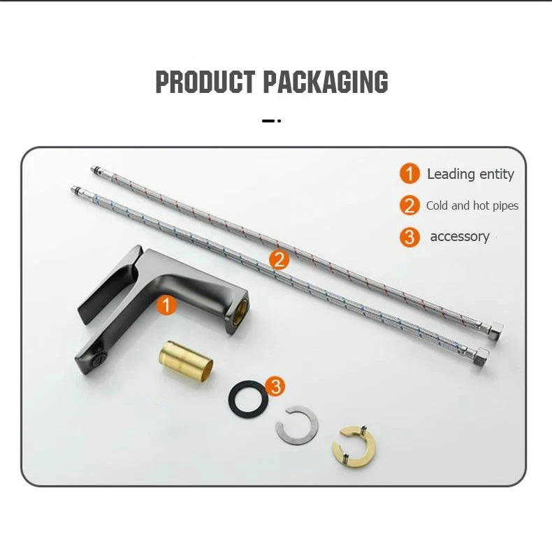 Brass Core Modern Bathroom Sink Faucet Single Handle Deck Mounted Wash Basin Water Tap Hot And Cold Mixer