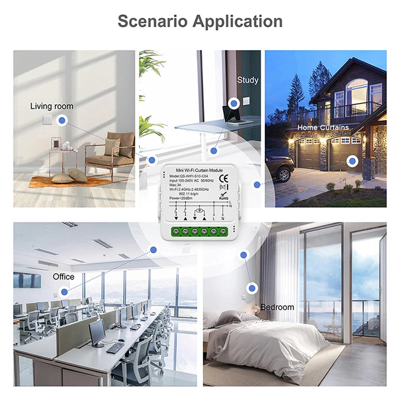 Tuya WiFi Smart Curtain Switch Module For Blinds Roller Shutter Electric Motor Smart Life Control Works With Alexa Google Home