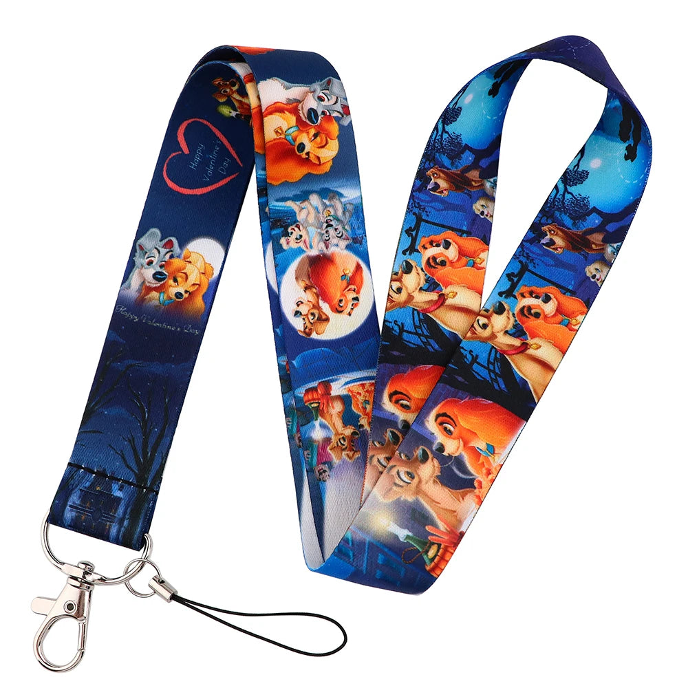 KKZ004 Mickey&Minnie Stitch Lanyard For Keys Keychain Badge Holder ID Credit Card Pass Hang Rope Lariat Phone Charm Gift