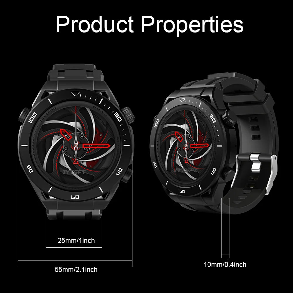 New Sports Smart Round Watch Bluetooth Call Compass Information Reminder Sleep Monitoring For Men Women Android IOS Smartwatch