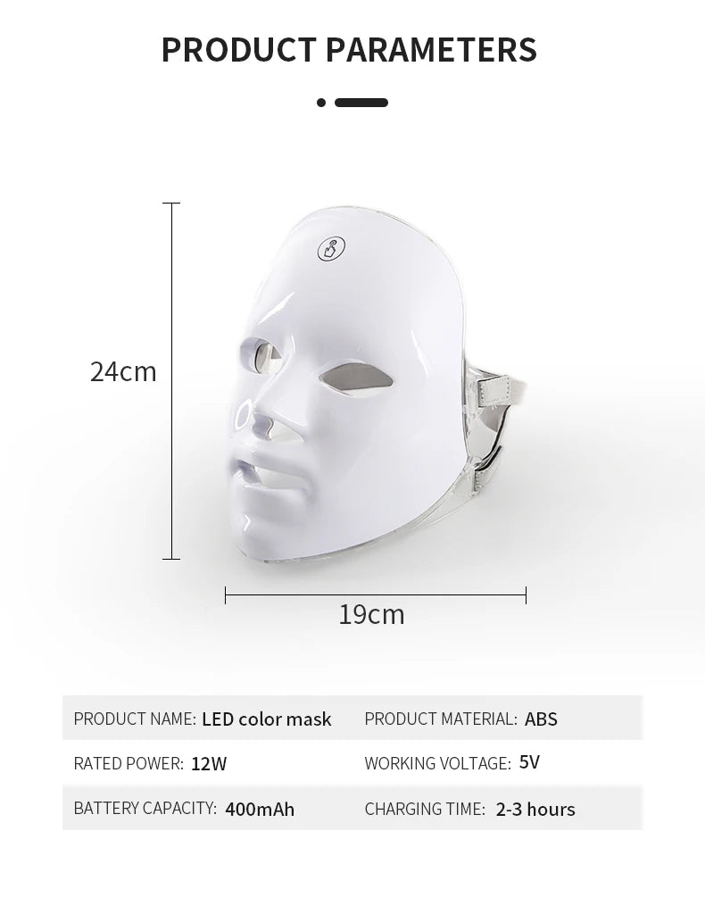LED Facial Mask Red Light Therapy Photon Anti-Acne Wrinkle Removal Skin Rejuvenation Whitening Spa Mask Face Beauty Devices