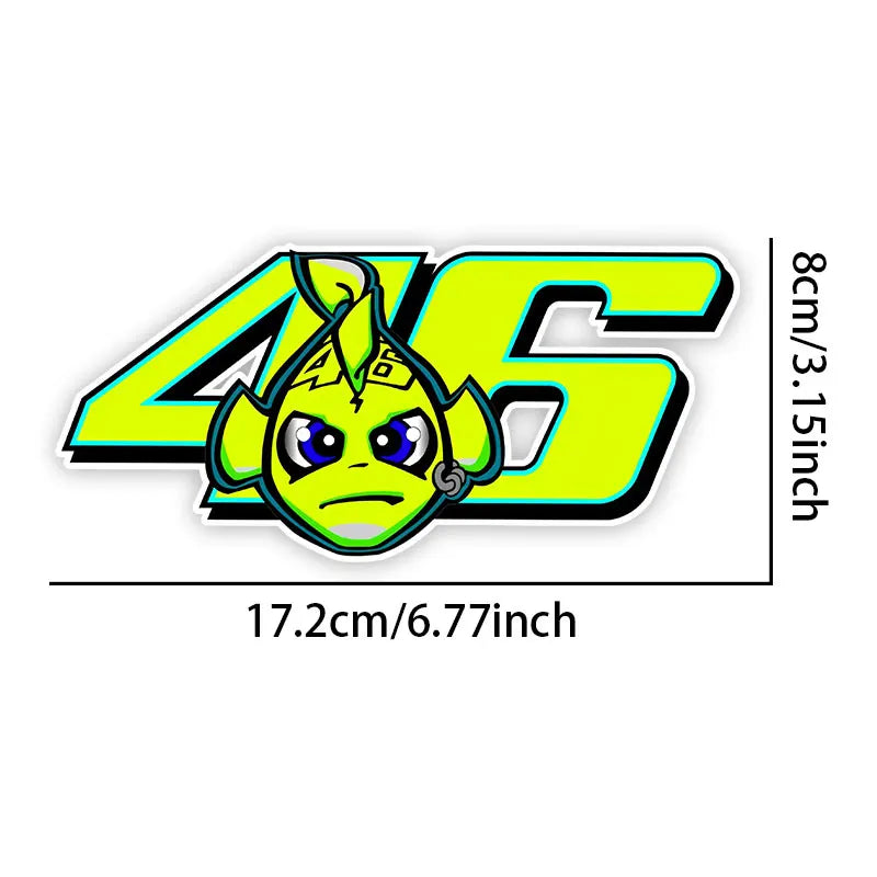1/2PCS Green Fish Motorcycle Sticker Waterproof Vinyl Decal for Motorbike Side Panel Car Body Electric Scooter Decoration