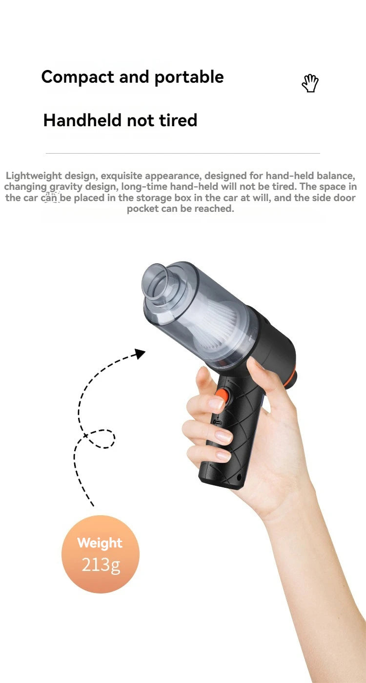 Ultra High Power Car Mounted Vacuum Cleaner Vehicle Wireless Portable Handheld Automobile Mini Vacuum Cleaner