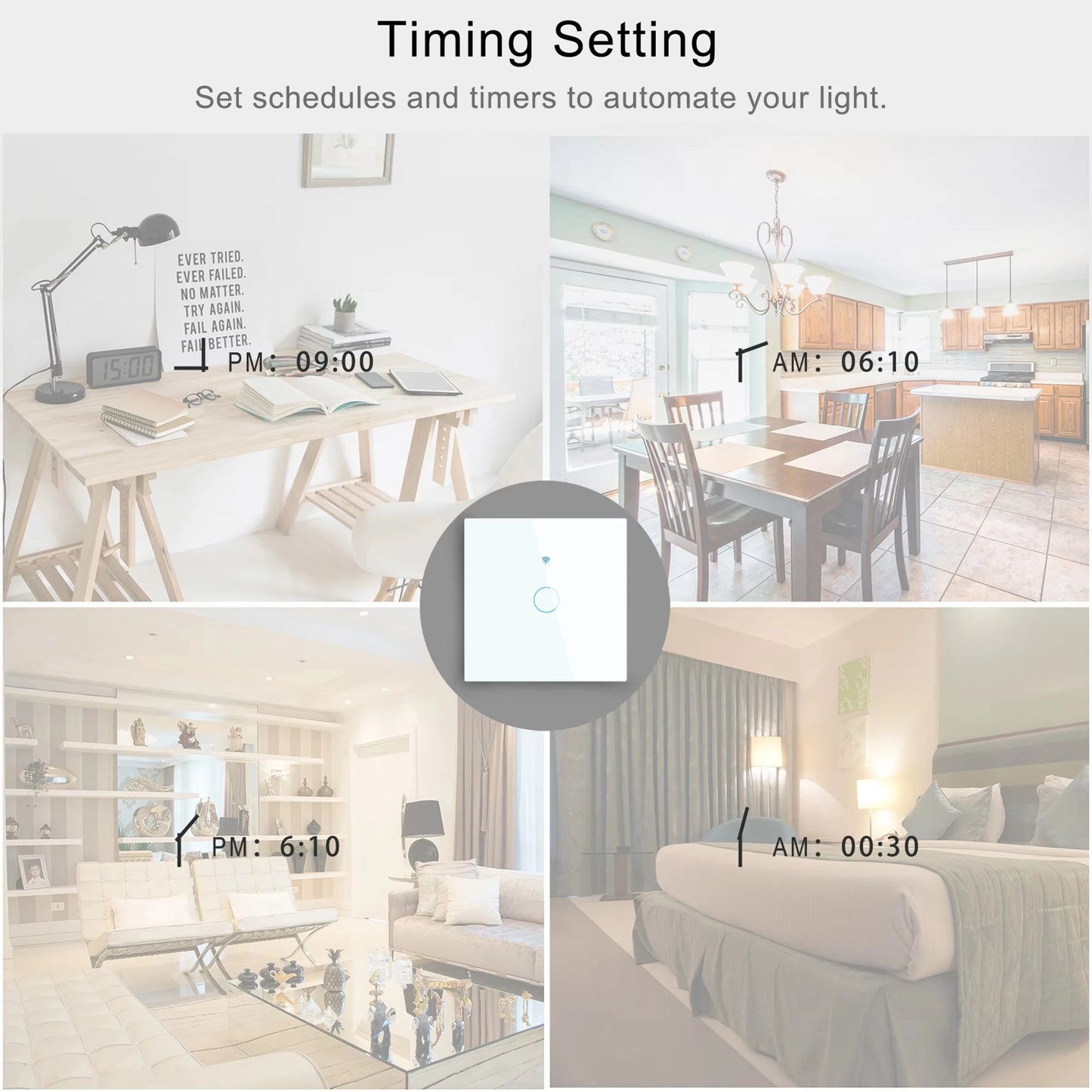 Tuya WIFI Smart Home Switch Light Wall US/EU Glass Touch Panel Voice Wireless Remote Control by Alexa Google Home