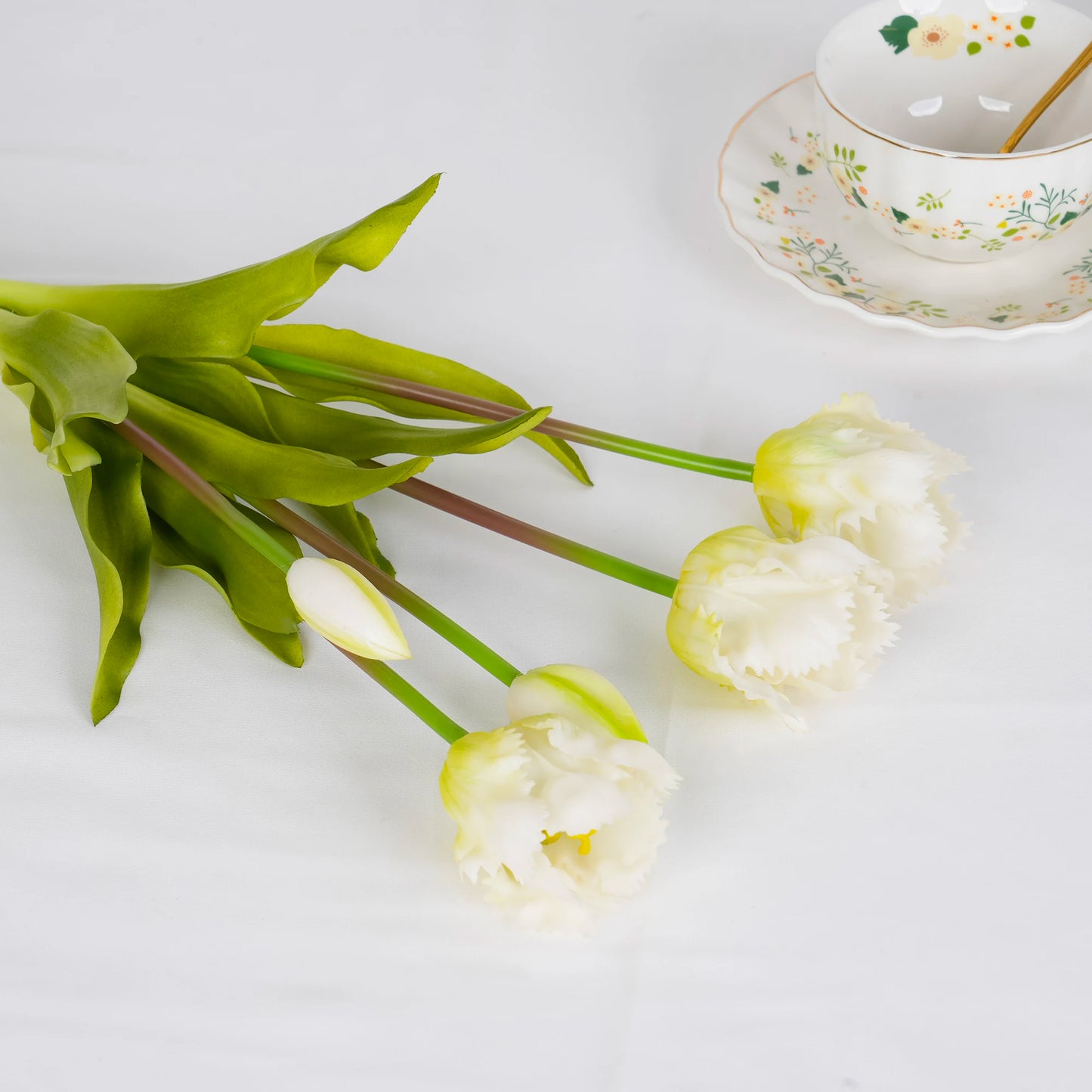 New Parrot Wave Tulip Silicone Artificial Flowers Soft and Comfortable Bouquet Home Room Living Room Desktop Floral Decoration