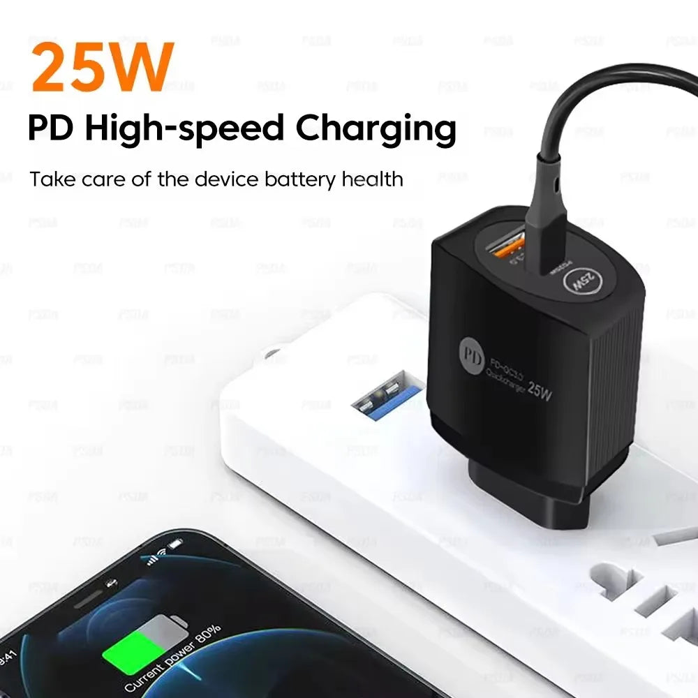 Olaf USB C Charger Fast Charging PD 25W Type C Charger Phone Charger Quick Charge 3.0 Adapter Compatible With IPhone Xiaomi Huaw