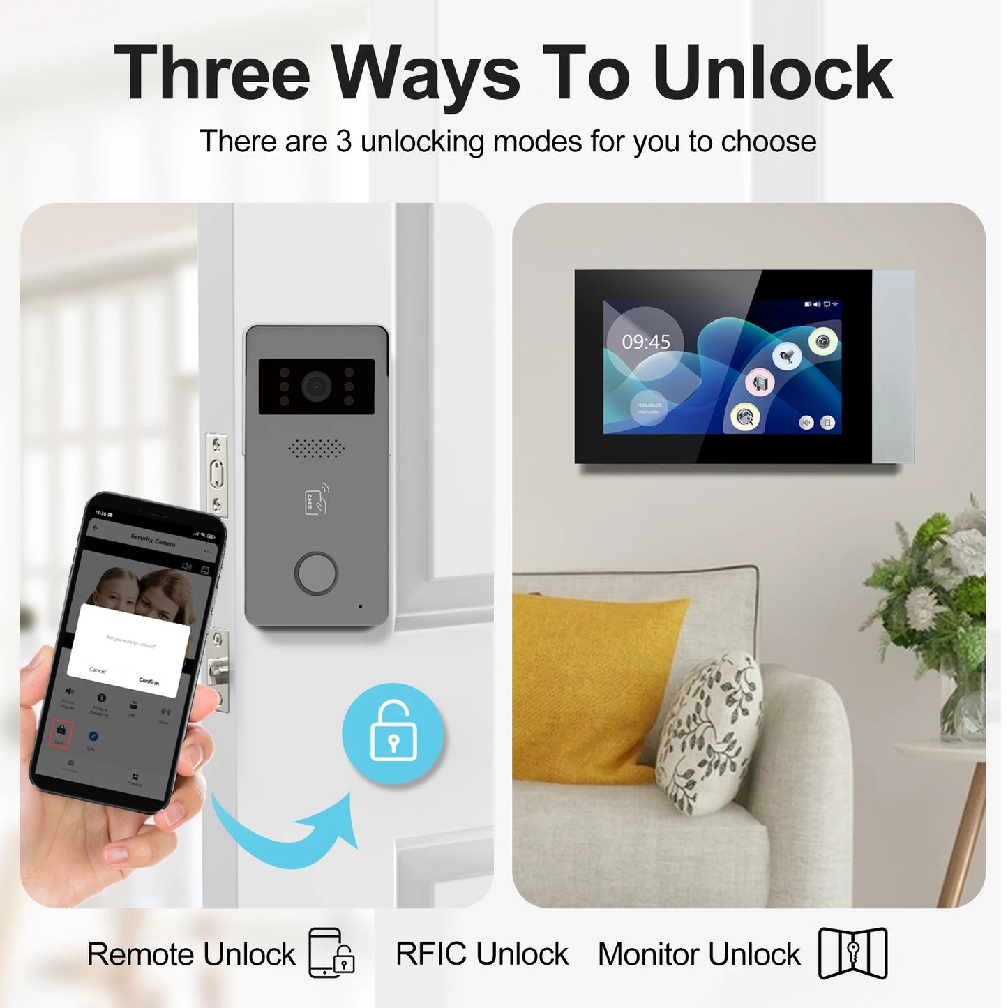 2 Wire Smart Home Tuya Wifi 1080P Video Intercom Video Door Phone 7'' Color Touch Screen Camera Doorbell Door Security System
