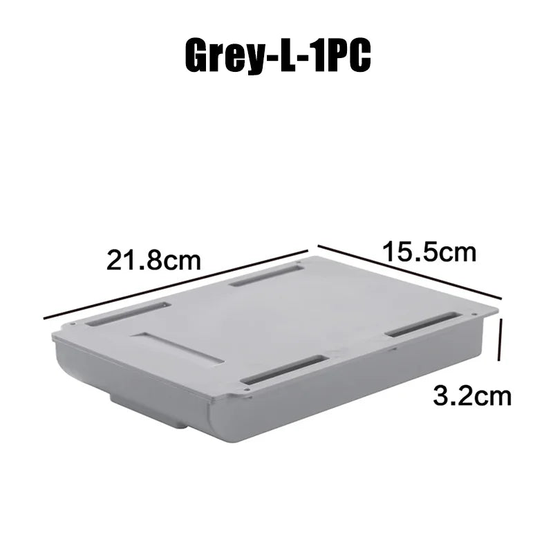 Hidden Storage Box Desk Storage Drawer Self-Adhesive Plastic Table Storage Holder Simple Sundries Cosmetics Stationery Organizer