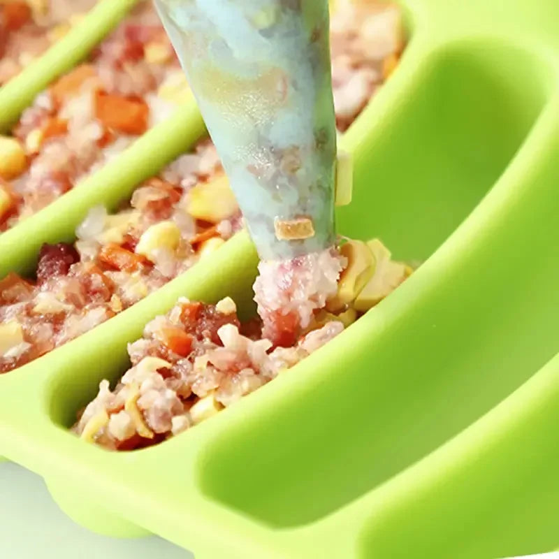 Sausage Maker Mould 6 Cavity Silicone DIY Ham Hot Dog Making Moulds With Lid Kitchen Household Sausages Cake Baking Tools Molds