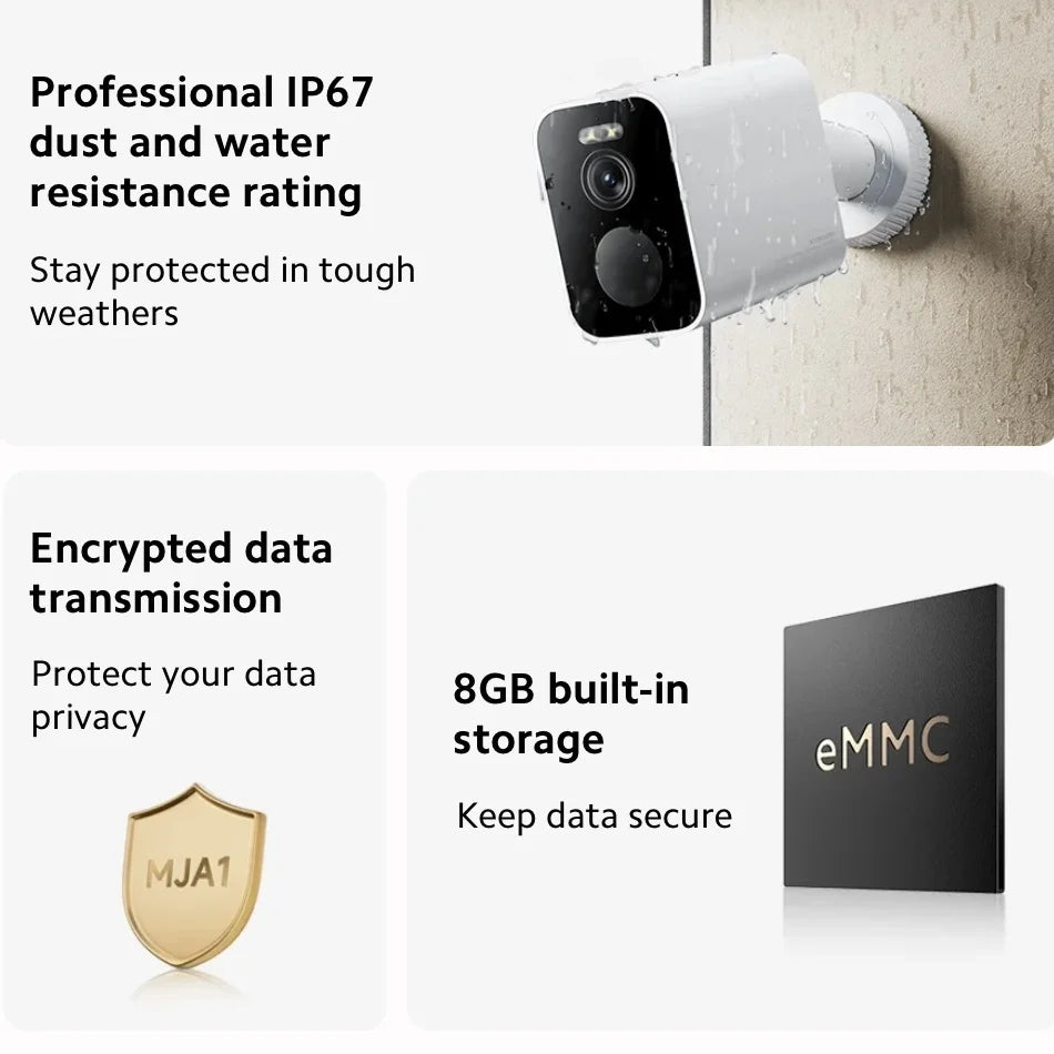 Xiaomi BW500 Outdoor Camera 2.5K HD Night Vision 10m Color AI Security IP67 Waterproof Long Battery Life Smart Home Surveillance