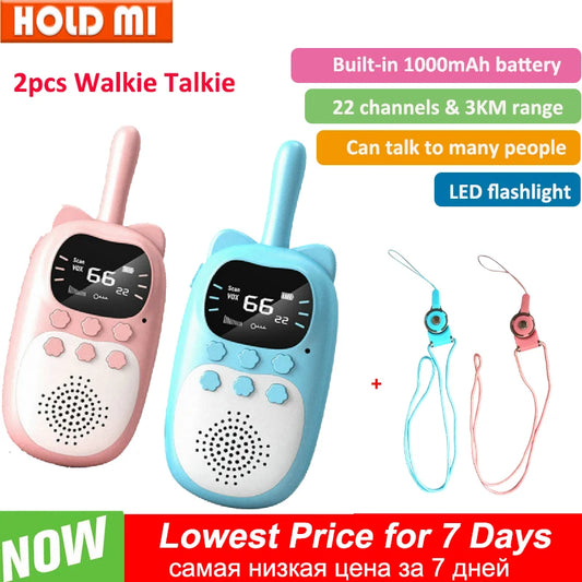 New Walkie Talkie 2pcs Kids Long Distance Electronic Toys Children Baby Radio Phone For Boys Girls Christmas Birthday Gift