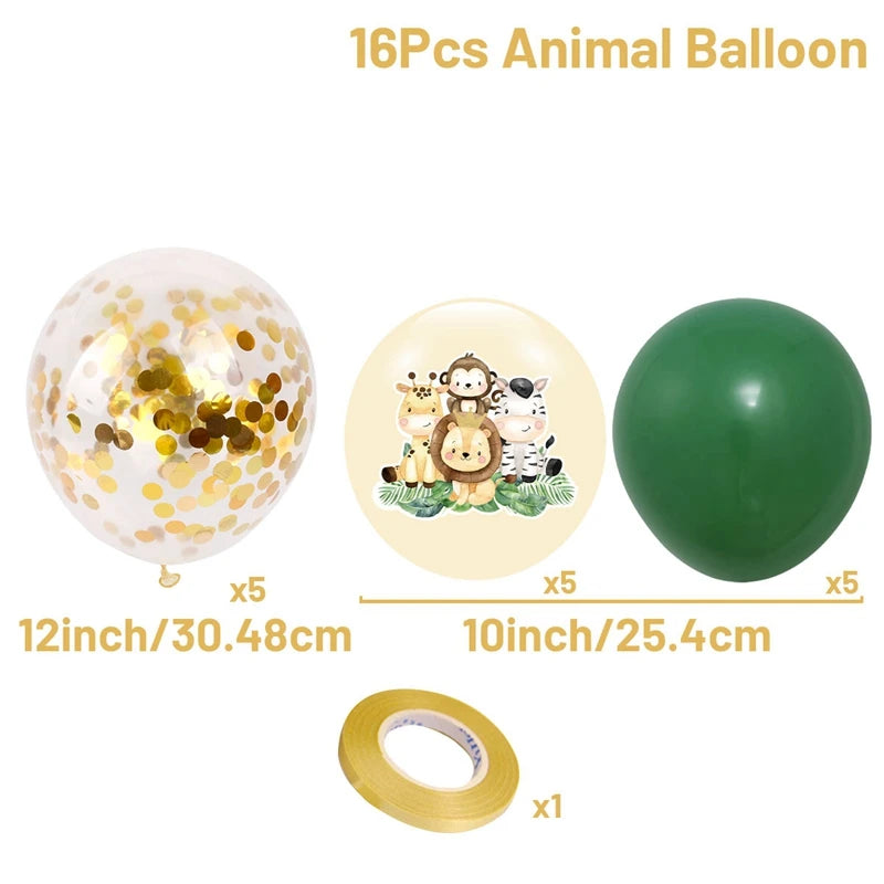Jungle Animals Balloon Bundle Safari Birthday Balloon Party Decoration Wild One Birthday Latex Balloon Jungle Themed Baby Shower
